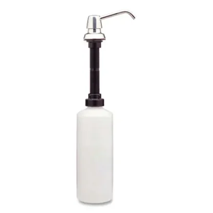 Bobrick Contura Lavatory-Mounted Soap Dispenser, Chrome/Stainless Steel, 34 oz