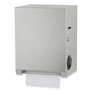 Bobrick Surface-Mounted Roll Paper Towel Dispenser, Satin Stainless Steel/Black - 11.69" x 8.94" x 15"