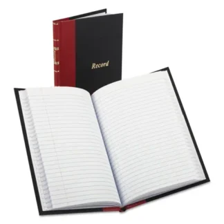 Boorum & Pease® Record and Account Book with Red Spine, Custom Rule, Black/Red/Gold Cover