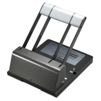 Bostitch® 160-Sheet Antimicrobial Protected Xtreme Duty Adjustable Two- to Three-Hole Punch, 9/32" Holes, Black/Silver