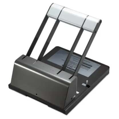 Bostitch® 160-Sheet Antimicrobial Protected Xtreme Duty Adjustable Two- to Three-Hole Punch, 9/32" Holes, Black/Silver