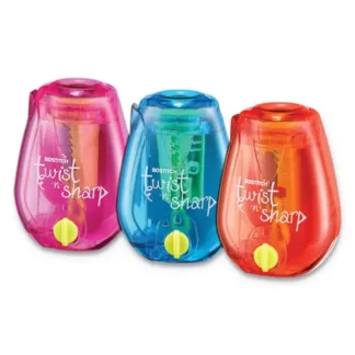 Bostitch® Twist-n-Sharp Pencil Sharpener, One-Hole, Randomly Assorted Colors, 6/Pack