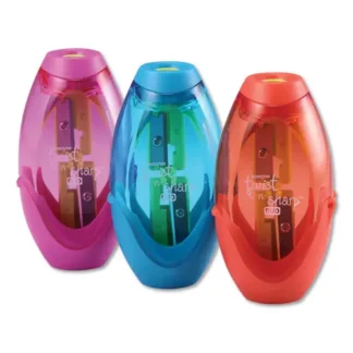 Bostitch® Twist-n-Sharp Pencil Sharpener, Two-Hole, Randomly Assorted Colors, 6/Pack