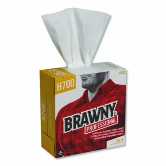 Brawny® Professional Heavyweight HEF Disposable Shop Towels, 9" x 12.5", White, 176 Towels/Box, 10 Boxes/Carton