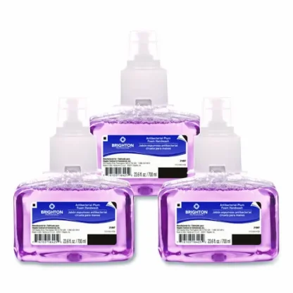 Brighton Professional™ Antibacterial Foaming Hand Soap Refill for LTX Dispenser, Plum Scent, 23.6 oz, 3/Carton