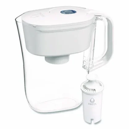 Brita® Small 6-Cup Water Filter Pitcher with 1 Standard Filter, Denali, White, 2/Carton