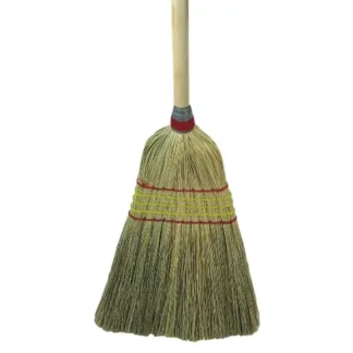 Parlor Broom with Mixed Fiber and Wood Handle