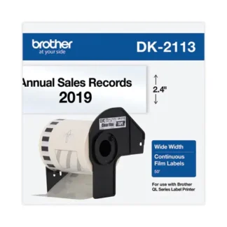 Brother Continuous Film Label Tape, 2.4" x 50 ft Roll, Clear