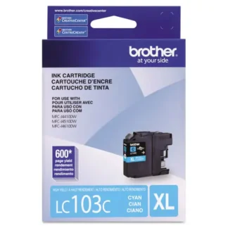 Brother LC103C Innobella High-Yield Ink Cartridge, Cyan, 600 Page Yield