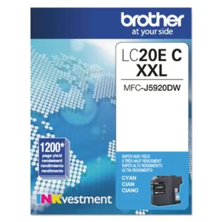 Brother LC20EC INKvestment Super High-Yield Ink Cartridge, Cyan, 1,200 Page Yield