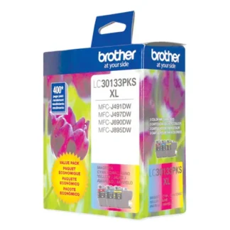 Brother LC30133PKS High-Yield Ink, Cyan/Magenta/Yellow, 3-Pack