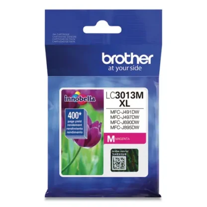Brother LC3013M High-Yield Ink Cartridge, Magenta, 400 Page-Yield