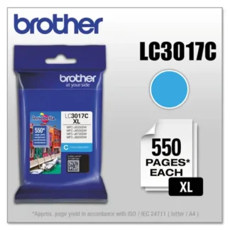 Brother LC3017C Innobella High-Yield Ink Cartridge, Cyan, 550 Page-Yield