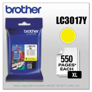 Brother LC3017Y Innobella High-Yield Ink Cartridge, Yellow, 550 Page Yield