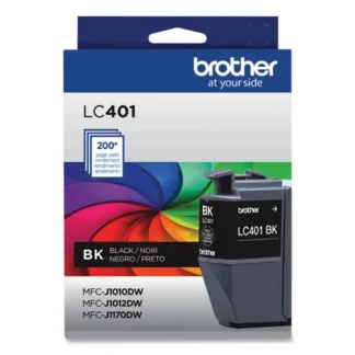 Brother LC401BKS Ink Cartridge, Black, 200 Page Yield