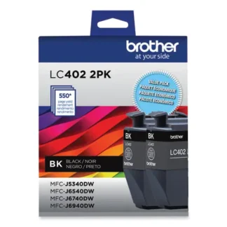 Brother LC4022PKS Ink, 550 Page-Yield, Black, 2/Pack