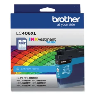 Brother LC406XLCS INKvestment High-Yield Ink Cartridge, Cyan, 5,000 Page Yield