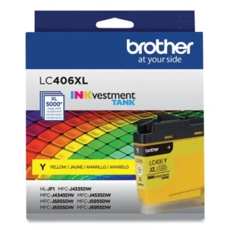 Brother LC406XLYS INKvestment High-Yield Ink Cartridge, Yellow, 5,000 Page Yield