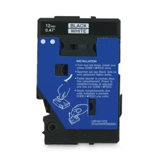 Brother P-Touch® TC Tape Cartridges, Black Print on White Tape, 0.5" x 25.2 ft, 2/Pack