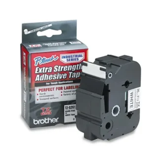 Brother P-Touch® TZ Extra-Strength Adhesive Laminated Labeling Tape, Black on White, 1.4" x 26.2 ft