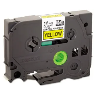 Brother P-Touch® TZe Extra-Strength Adhesive Laminated Labeling Tape, 0.47" x 26.2 ft, Black on Yellow