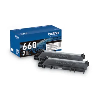 Brother TN6602PK High-Yield Toner Cartridge, Black, 2-Pack, 2,600 Page Yield Each