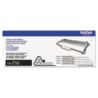 Brother TN750 High-Yield Toner Cartridge, Black, 8,000 Page Yield