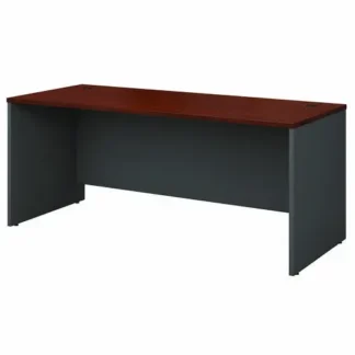 Bush® Series C Collection Desk Shell, Hansen Cherry/Graphite Gray, 71.13"W x 29.38"D x 29.88"H