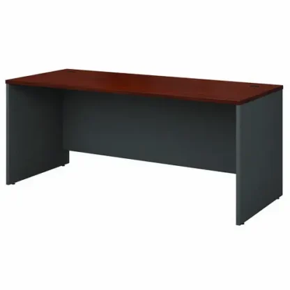 Bush® Series C Collection Desk Shell, Hansen Cherry/Graphite Gray, 71.13"W x 29.38"D x 29.88"H