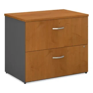 Bush® Series C Lateral File, 2-Drawer, Natural Cherry/Graphite Gray, 35.75"W x 23.38"D x 29.88"H