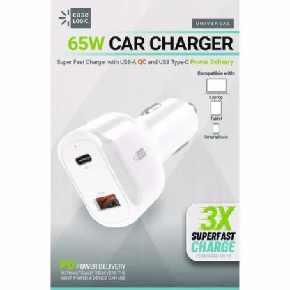 ByTech® PD Car Charger, 60 W, Two 3 A Ports, White
