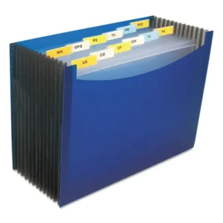 C-Line® 13-Pocket Expanding File, Letter Size, Blue, 9.25" Expansion, 1/6-Cut Tabs
