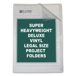 C-Line® Deluxe Vinyl Project Folders, Legal Size, Clear, 50/Box