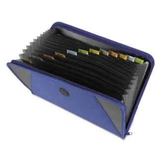 C-Line® Expanding File with Zipper Closure, Letter Size, 13 Sections, Blue
