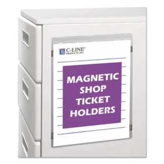 C-Line® Magnetic Shop Ticket Holders, Super Heavyweight, 50 Sheets, 9 x 12, 15/Box
