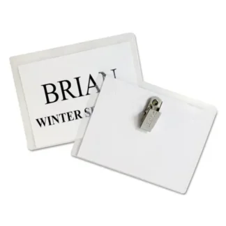 C-Line® Name Badge Kits, Top Load, 4 x 3, Clear, 50/Box