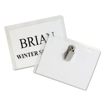 C-Line® Name Badge Kits, Top Load, 4 x 3, Clear, 50/Box