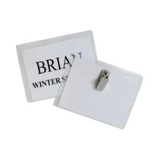 C-Line® Name Badge Kits, Top Load, 4 x 3, Clear, Clip Style, 96/Box