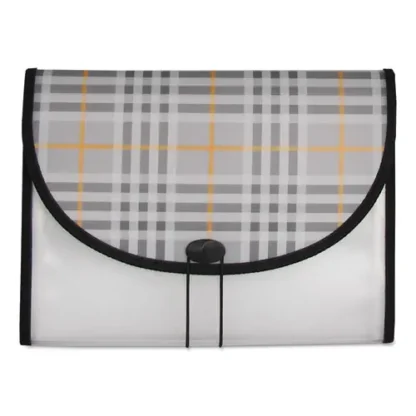 C-Line® Plaid Design Expanding Files, 13 Sections, Letter Size, Gray Plaid