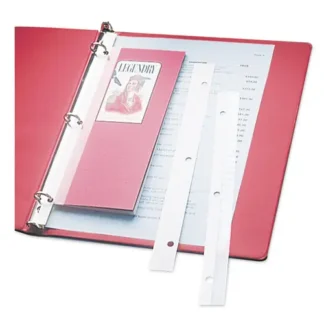 C-Line® Self-Adhesive Attaching Strips, 3-Hole Punched, Clear, 200/Box