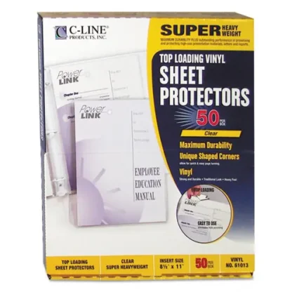 C-Line® Super Heavyweight Vinyl Sheet Protectors, Clear, 50/Box