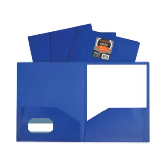 C-Line® Two-Pocket Heavyweight Poly Portfolio Folder, Blue, 25/Box
