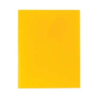 C-Line® Two-Pocket Heavyweight Poly Portfolio Folder, Yellow, 11 x 8.5, 25/Box