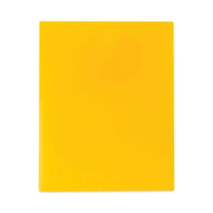 C-Line® Two-Pocket Heavyweight Poly Portfolio Folder, Yellow, 11 x 8.5, 25/Box