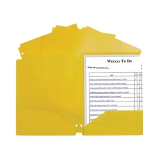 C-Line® Two-Pocket Heavyweight Poly Portfolio Folder, 3-Hole Punch, Yellow, 25/Box
