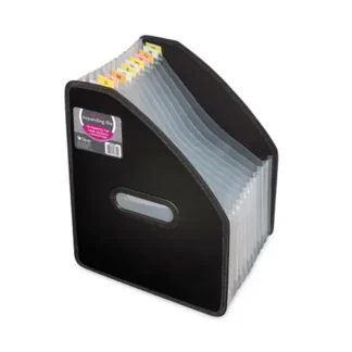 C-Line® Vertical Expanding File, 13 Sections, Letter Size, Black