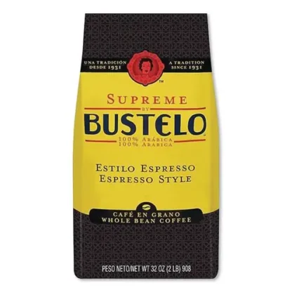 Café Bustelo Supreme Espresso-Style Whole Bean Coffee, Dark Roast, 2 lb Bag