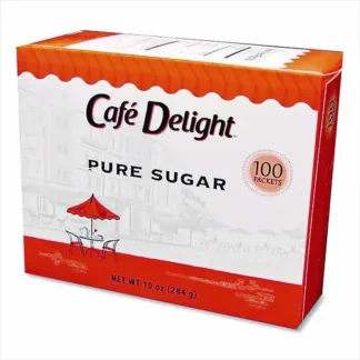 Café Delight Pure Sugar, 0.1 oz Packet, 100/Box