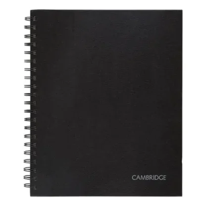 Cambridge® Limited Hardbound Notebook with Pocket, 1-Subject, Wide/Legal Rule, Black Cover