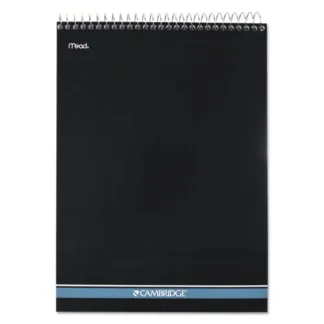 Cambridge® Stiff-Back Wire Bound Notepad, Medium/College Rule, Navy Cover, 70 White Sheets, 8.5" x 11.5"